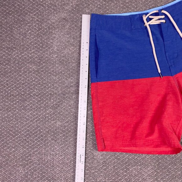 Fair Harbor Nautilus Board Shorts Men's 34 Blue Red Swim Trunks Shorts - Picture 11 of 13